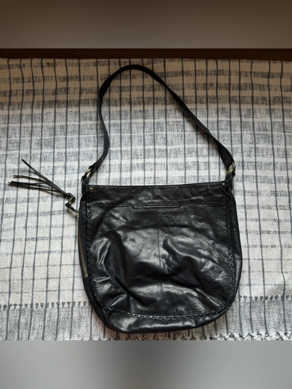 Hobo Black Leather Slouchy Purse